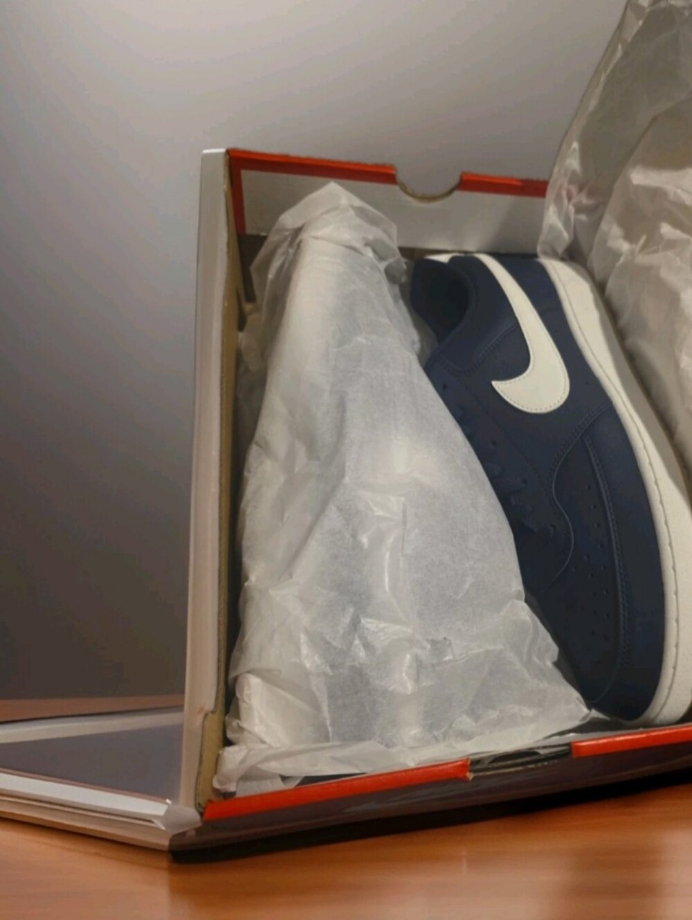 New in the box Nike Court Vision Low shoes in Obsidian and Summit White sz 12.